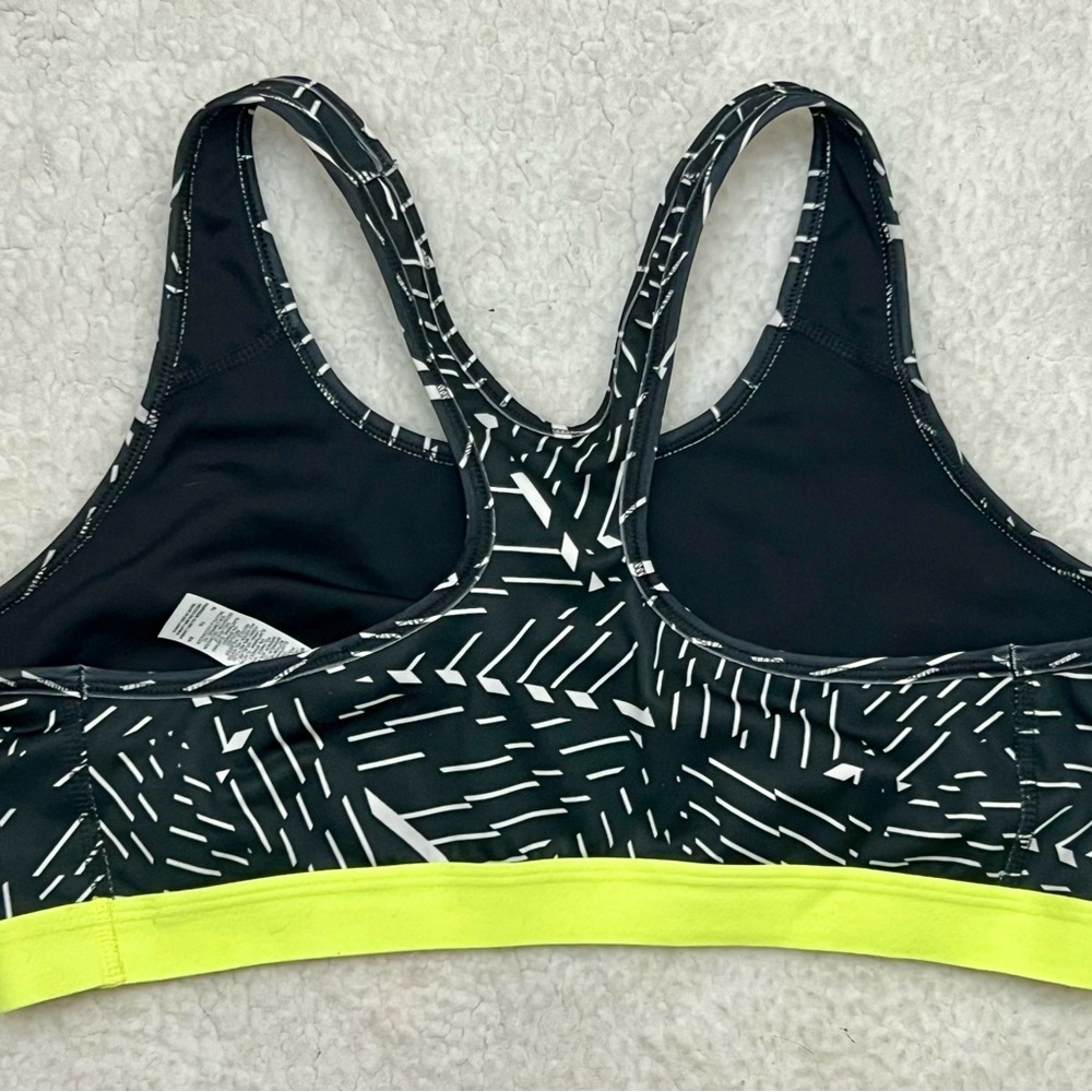 Nike Women's Black and Neon Yellow Patterned Sports Bra- Size XL - Picture 2 of 2